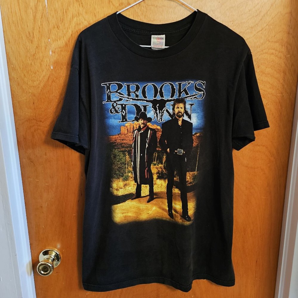 Vintage 1990s Brooks & Dunn RARE Promo Concert Black Shirt